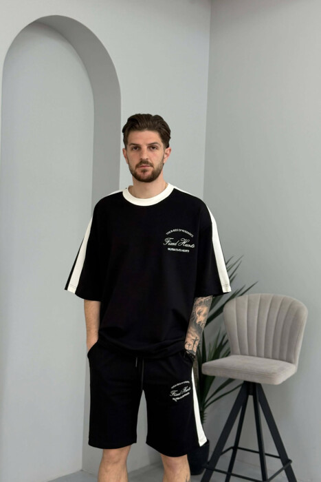 LITTLE WRITTINGS T-SHIRT + SHORTS MEN SET BLACK/ E ZEZE - 2