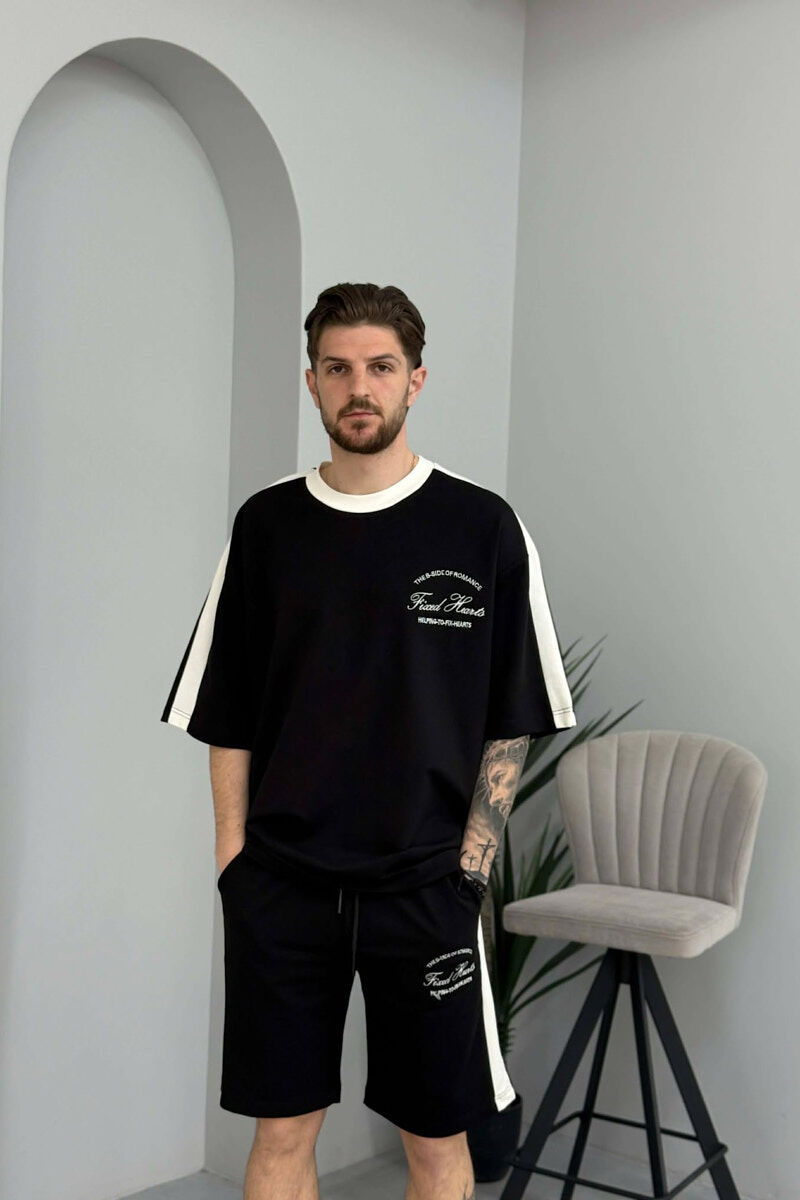 LITTLE WRITTINGS T-SHIRT + SHORTS MEN SET BLACK/ E ZEZE - 2