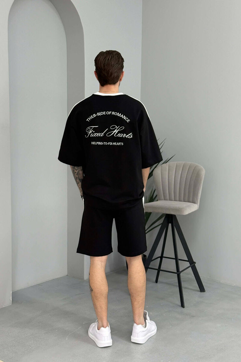 LITTLE WRITTINGS T-SHIRT + SHORTS MEN SET BLACK/ E ZEZE - 4