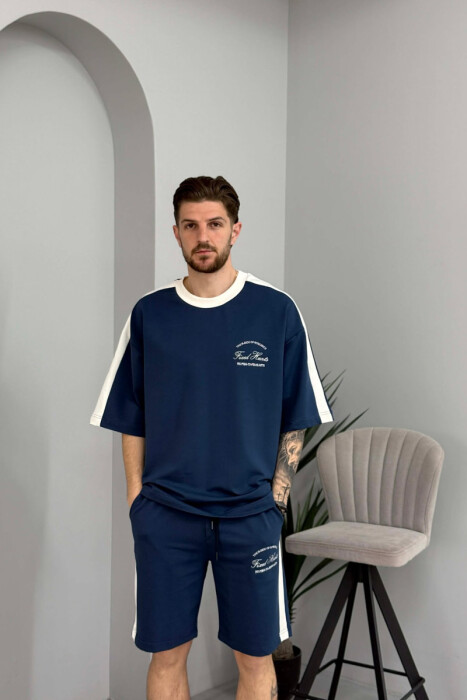 LITTLE WRITTINGS T-SHIRT + SHORTS MEN SET BLUE/BLU - 3