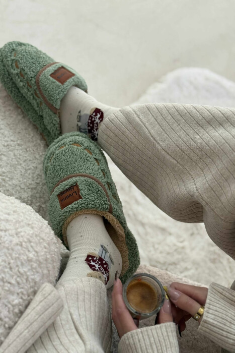 LITTLE WRITTINGS TEDDY WOMEN SLIPPERS MINT/MENTE - 