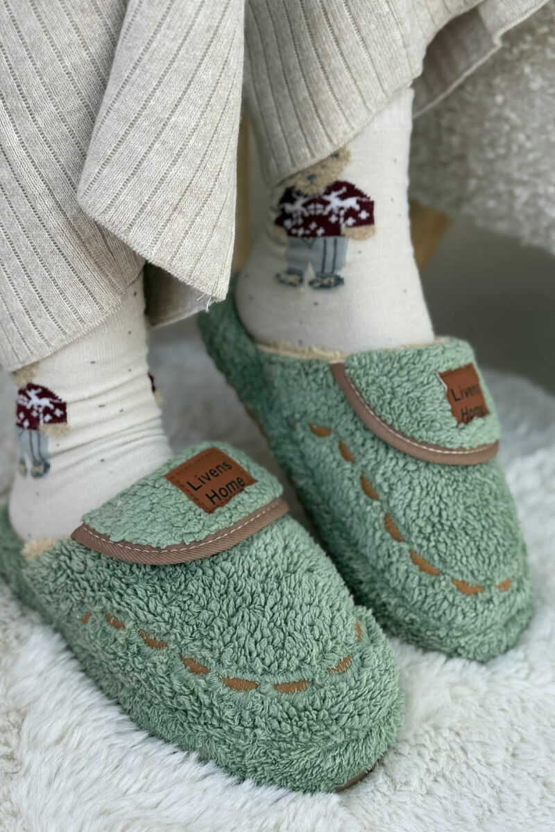 LITTLE WRITTINGS TEDDY WOMEN SLIPPERS MINT/MENTE - 4
