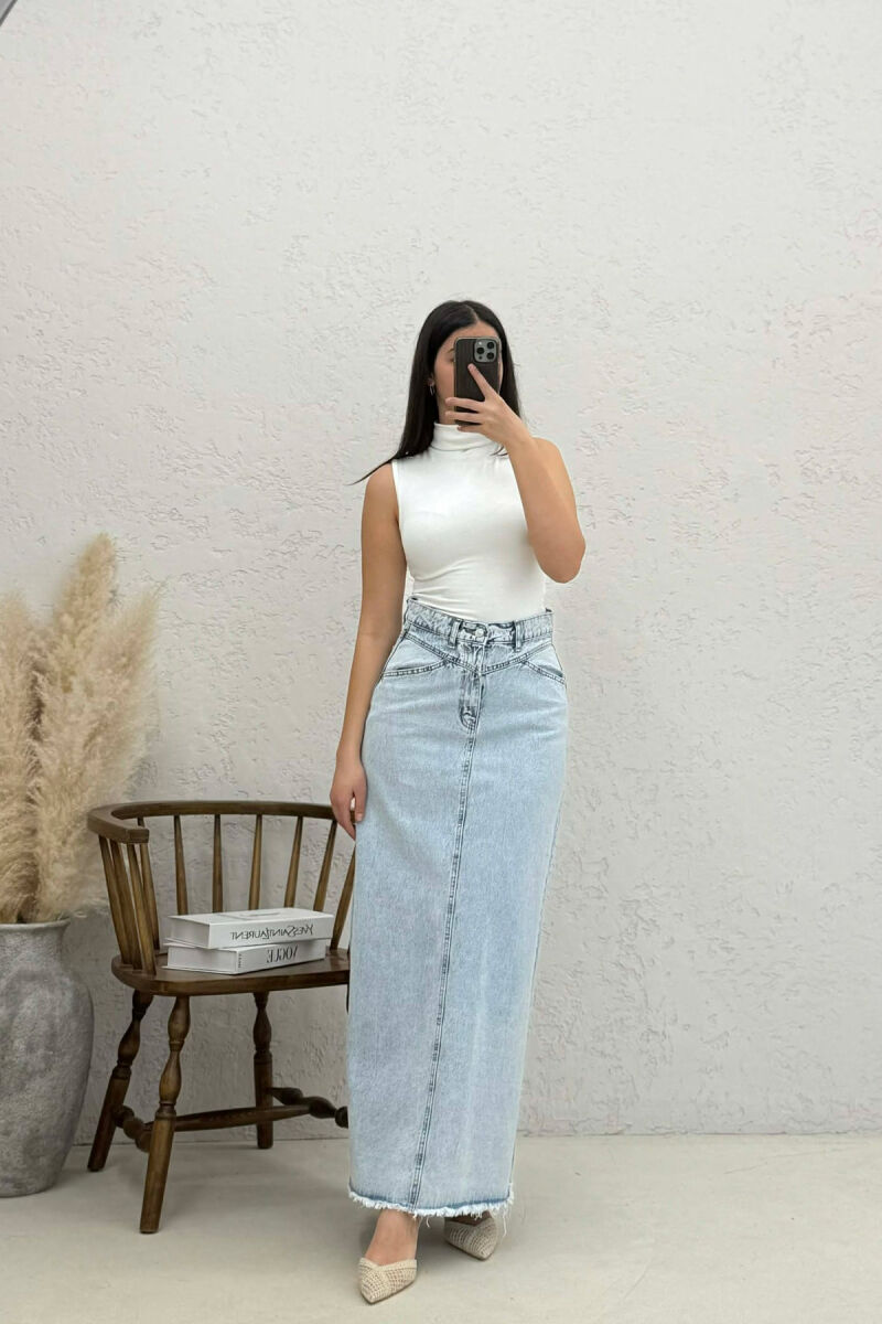LONG DENIM WOMEN SKIRT BABY BLUE/BLU BY - 4