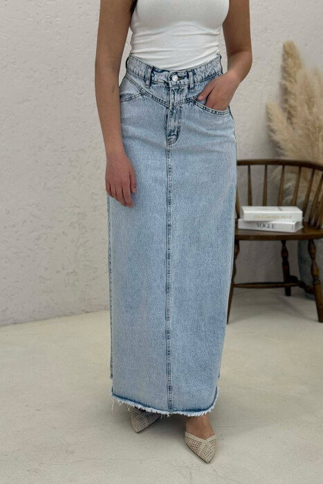 LONG DENIM WOMEN SKIRT BABY BLUE/BLU BY - 5