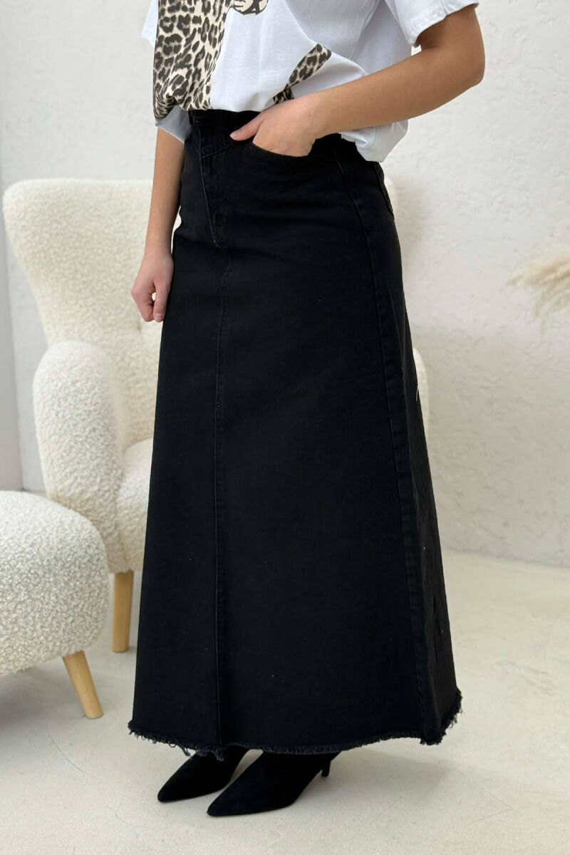 LONG DENIM WOMEN SKIRT BLACK/ E ZEZE - 3