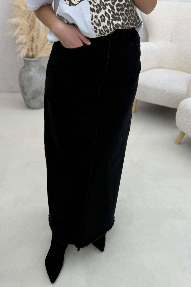 LONG DENIM WOMEN SKIRT BLACK/ E ZEZE - 4