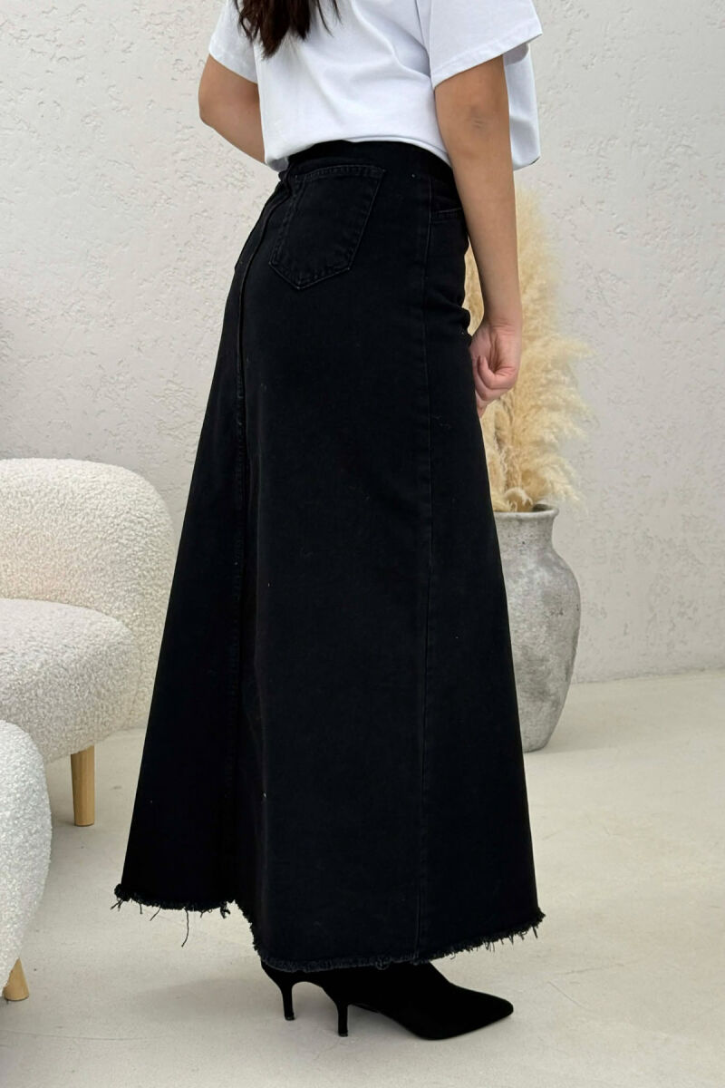 LONG DENIM WOMEN SKIRT BLACK/ E ZEZE - 5