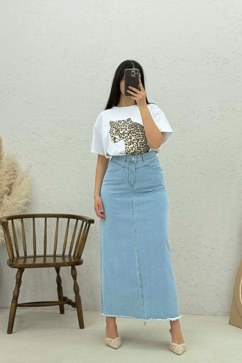 LONG DENIM WOMEN SKIRT LIGHTBLUE/BZ - 1