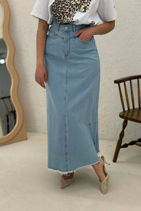 LONG DENIM WOMEN SKIRT LIGHTBLUE/BZ - 2