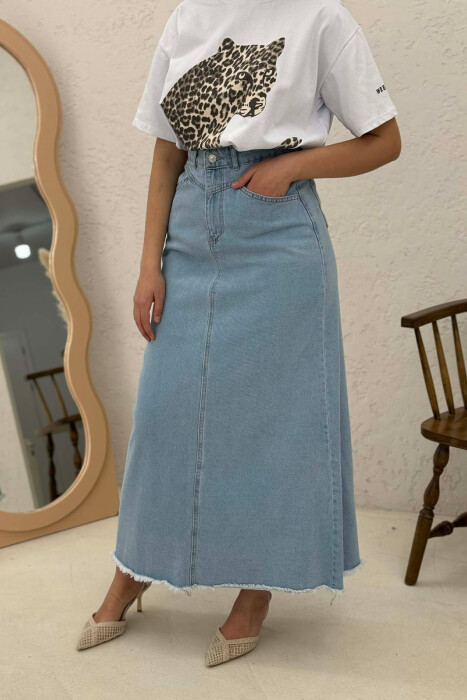 LONG DENIM WOMEN SKIRT LIGHTBLUE/BZ - 4