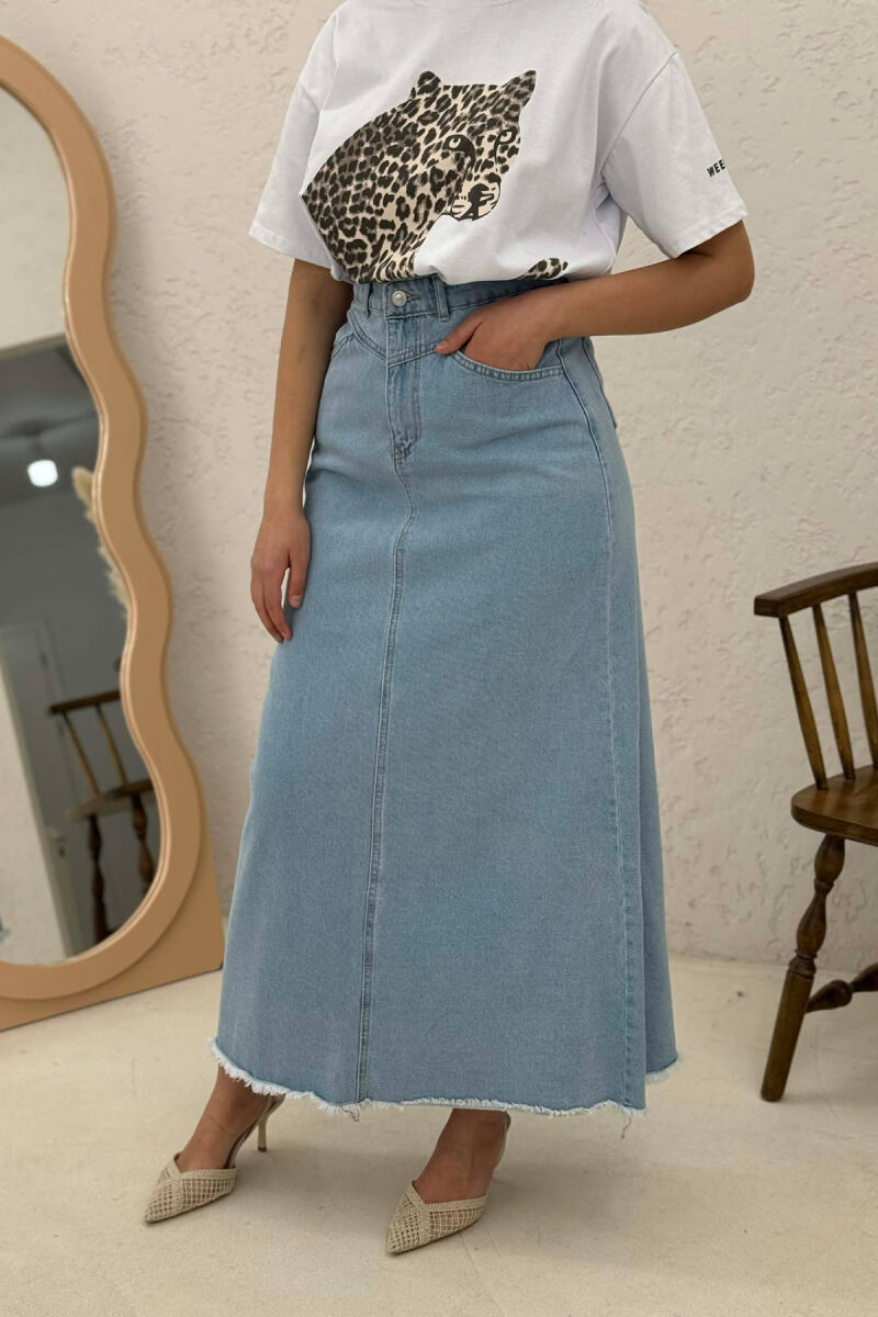 LONG DENIM WOMEN SKIRT LIGHTBLUE/BZ - 4