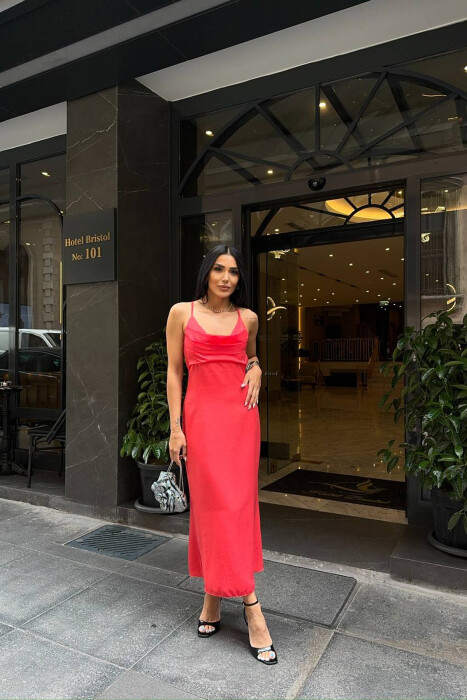 FUSTAN I GJATE ME PJESEN PAS TE HAPUR PER FEMRA NE NGJYRE SALMON - KLAUDIO FASHION