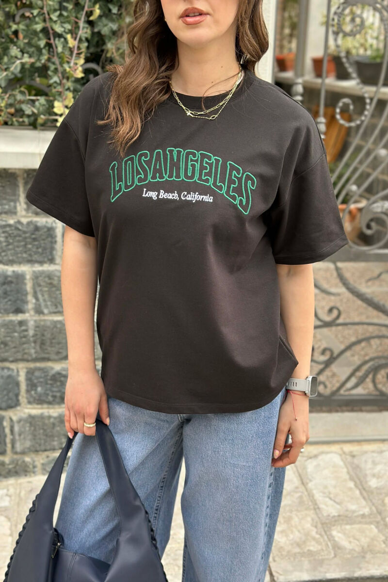 LOS ANGELES FRONT WRITTINGS WOMEN T-SHIRT BLACK/ E ZEZE - 2