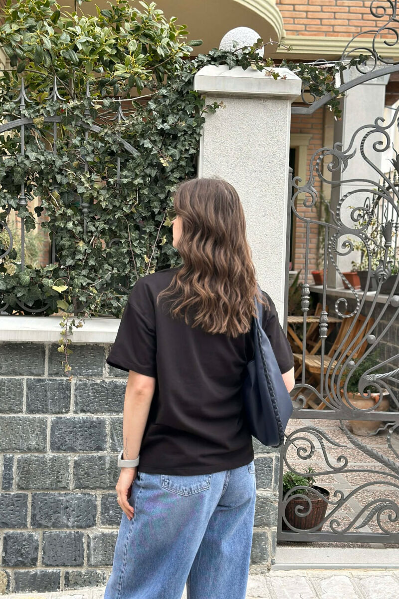 LOS ANGELES FRONT WRITTINGS WOMEN T-SHIRT BLACK/ E ZEZE - 3