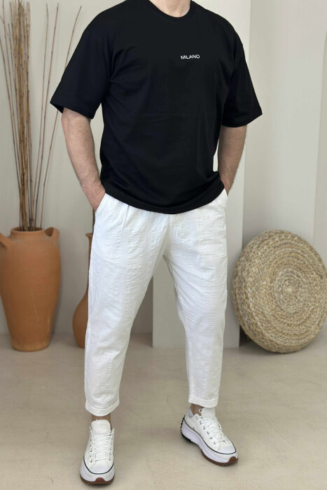 MILANO FRONT WRITTING MEN T-SHIRT BLACK/ E ZEZE 