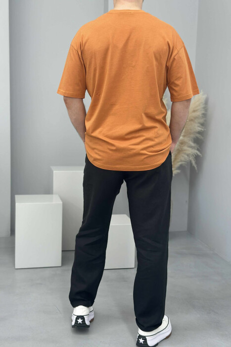 MILANO FRONT WRITTING MEN T-SHIRT BRICK/TULLE - 2