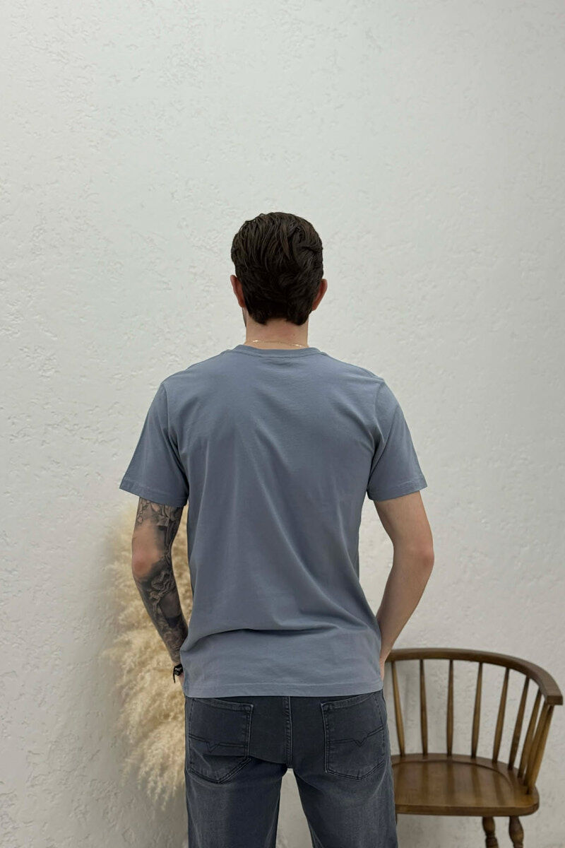 MILANO FRONT WRITTING MEN T-SHIRT GREY ASH/GRI HIRI - 4