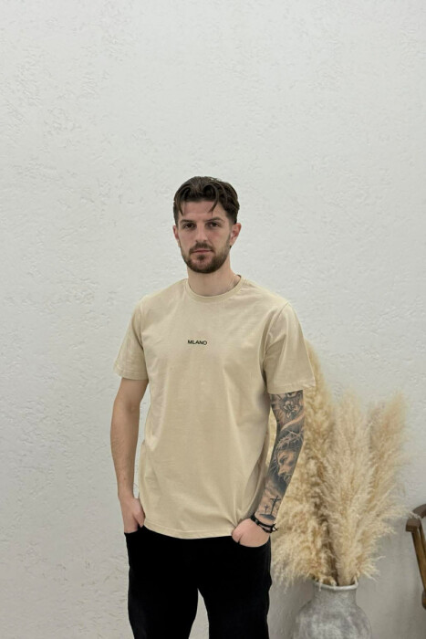 MILANO FRONT WRITTING MEN T-SHIRT LIGHT BEIGE/BZHZB 