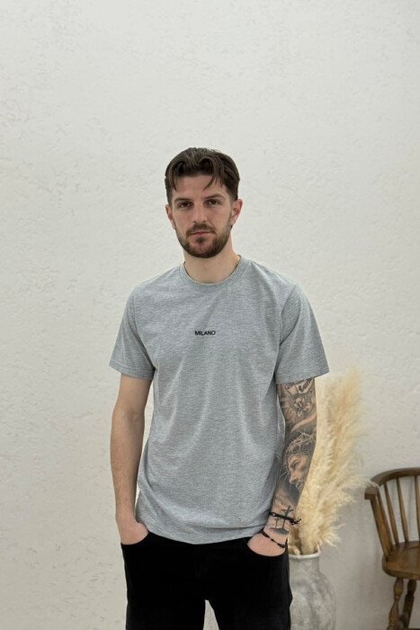 MILANO FRONT WRITTING MEN T-SHIRT LIGHT GREY/GZ - 1
