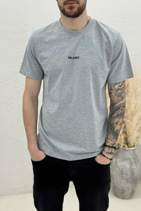 MILANO FRONT WRITTING MEN T-SHIRT LIGHT GREY/GZ - 3