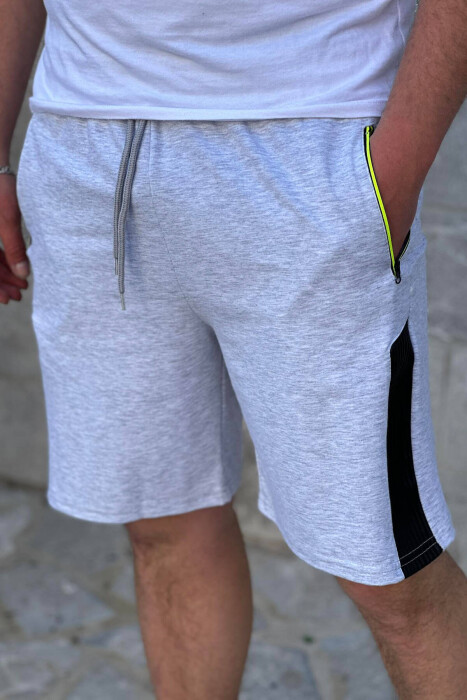 NEON ZIPPER MAN SHORTS LIGHT GREY/GZ - 2