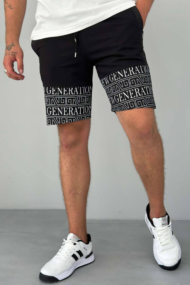 NEW GENERATION ZIPPER POCKETS MEN SHORTS BLACK/ E ZEZE - 1