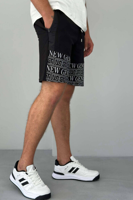 NEW GENERATION ZIPPER POCKETS MEN SHORTS BLACK/ E ZEZE - 3