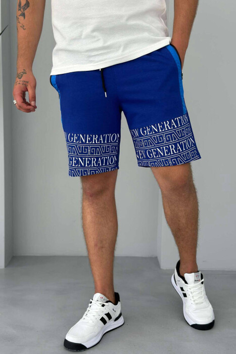 NEW GENERATION ZIPPER POCKETS MEN SHORTS BLUE/BLU - 1