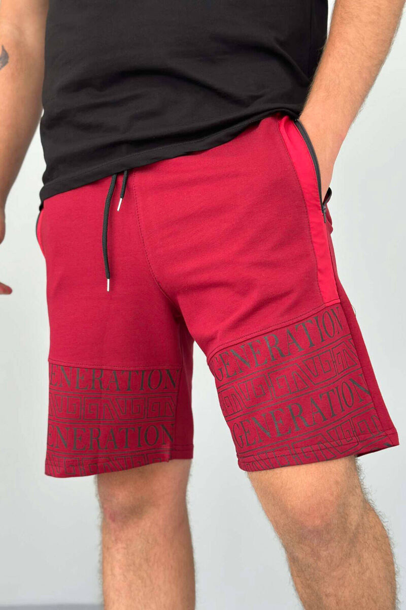 NEW GENERATION ZIPPER POCKETS MEN SHORTS BURGUNDY/VISHNJE - 2