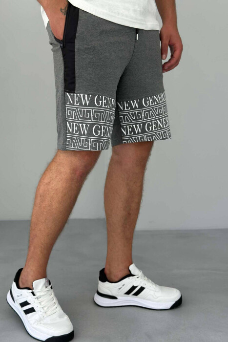 NEW GENERATION ZIPPER POCKETS MEN SHORTS DARK GREY/GEE - 1