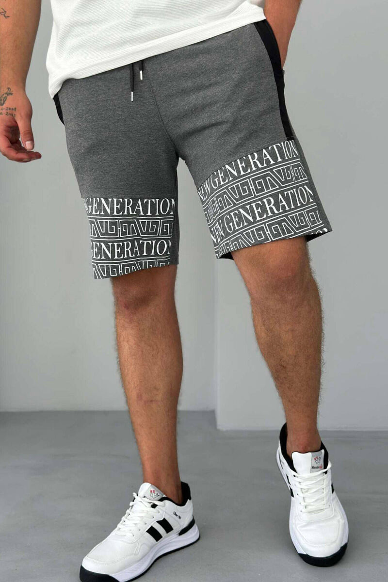NEW GENERATION ZIPPER POCKETS MEN SHORTS DARK GREY/GEE - 2