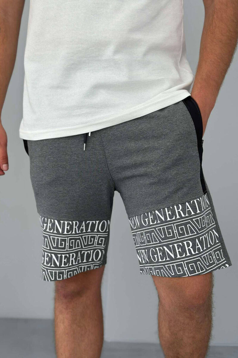 NEW GENERATION ZIPPER POCKETS MEN SHORTS DARK GREY/GEE - 3