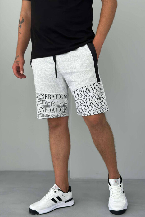 NEW GENERATION ZIPPER POCKETS MEN SHORTS LIGHT GREY/GZ - 1