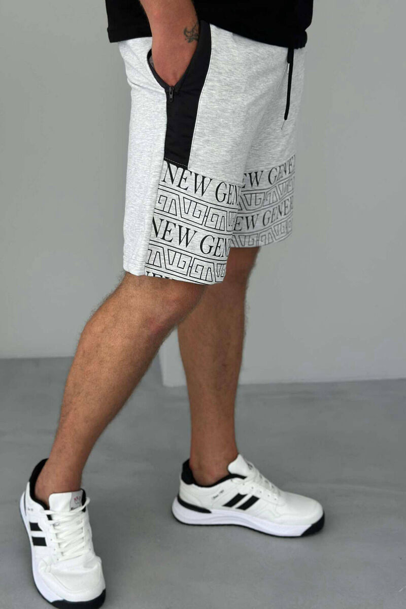 NEW GENERATION ZIPPER POCKETS MEN SHORTS LIGHT GREY/GZ - 3