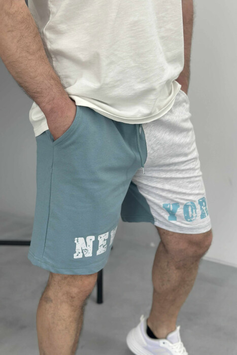 NEW YORK WRITTING MEN SHORT SWEATPANTS LIGHT GREY/GZ - 3