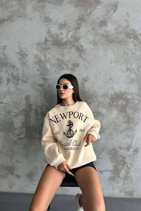 NEWPORT LOGO WOMEN SWEATSHIRT BEIGE/BEZHE 