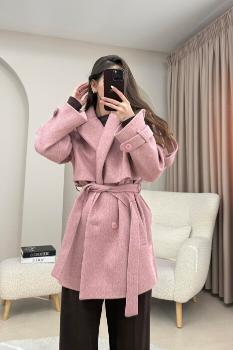 ONE COLOR BELT DETAIL WOMEN TRENCH COAT VINEGAR/UTHULL 