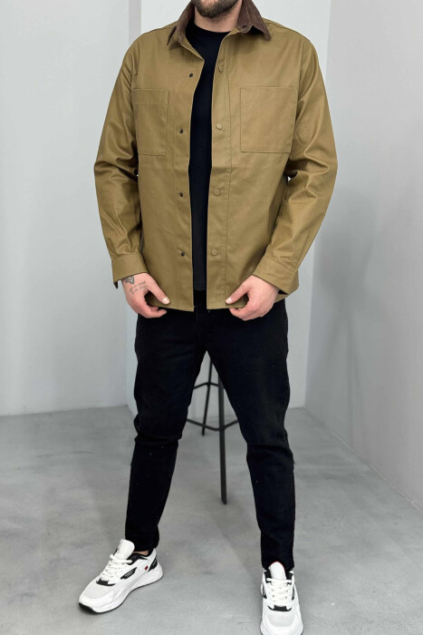 XHAKETË NJË NGJYRËSHE ME KOPSA PËR MESHKUJ NË NGJYRËN KAFE - KLAUDIO FASHION