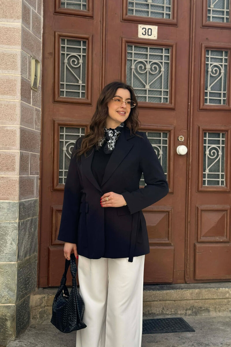 ONE COLOR BUTTONED WOMAN JACKET BLACK/ E ZEZE - 1