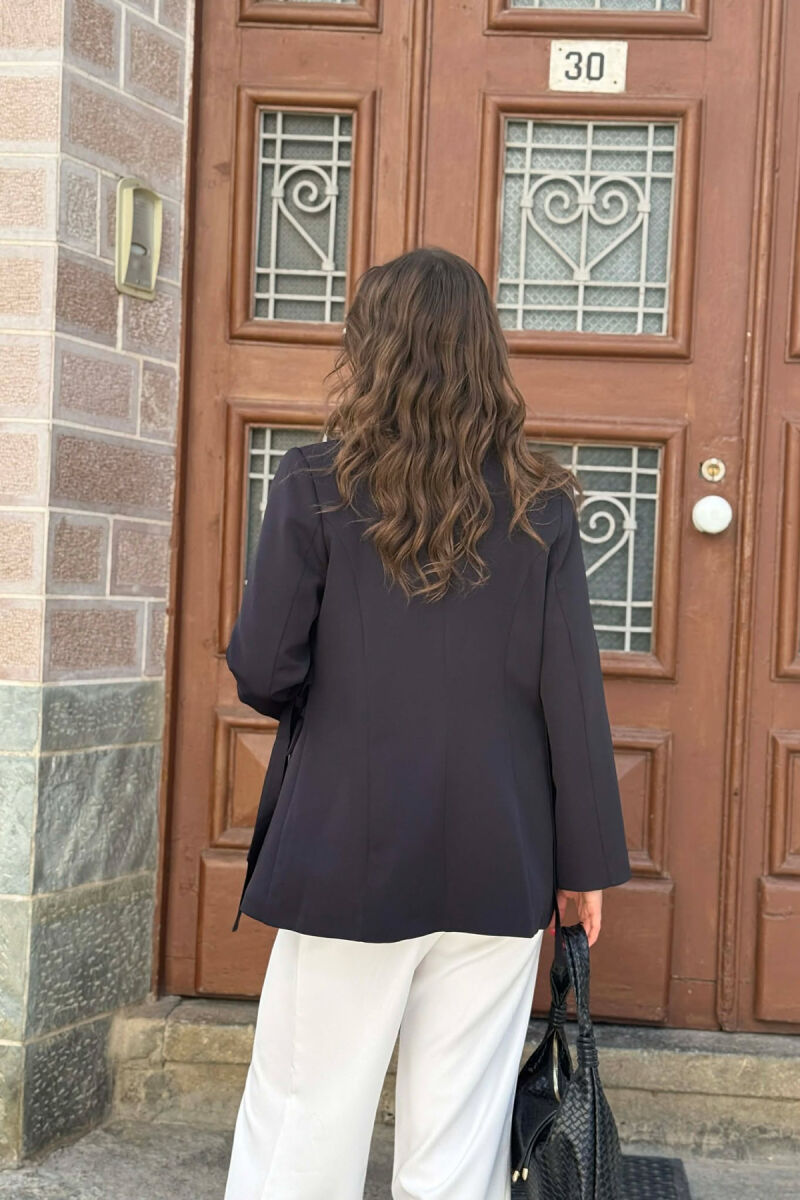 ONE COLOR BUTTONED WOMAN JACKET BLACK/ E ZEZE - 3