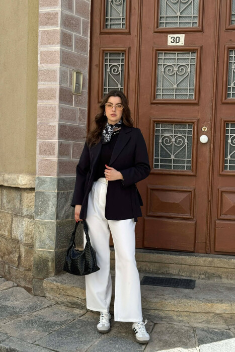 ONE COLOR BUTTONED WOMAN JACKET BLACK/ E ZEZE - 6