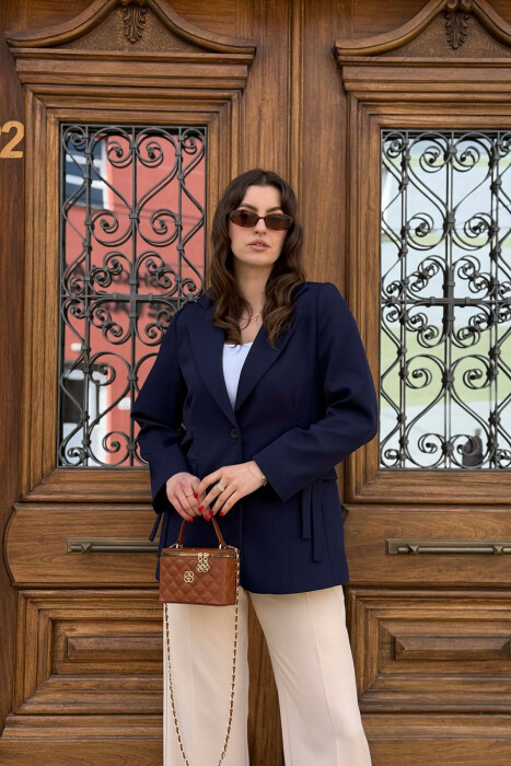 ONE COLOR BUTTONED WOMAN JACKET BLUE/BLU 