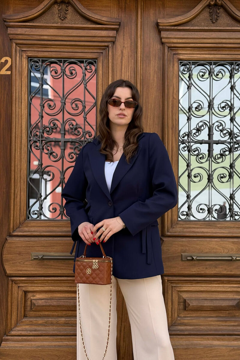 ONE COLOR BUTTONED WOMAN JACKET BLUE/BLU - 1