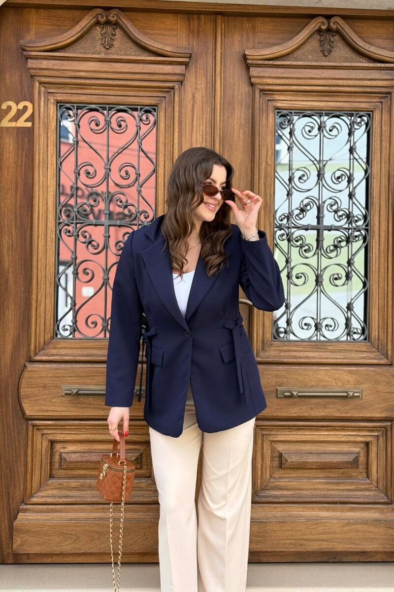 ONE COLOR BUTTONED WOMAN JACKET BLUE/BLU - 7