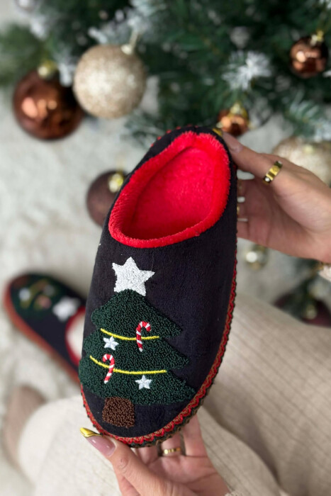 ONE COLOR CHRISTMAS TREE WOMAN SLIPPERS BLACK/ E ZEZE - 5