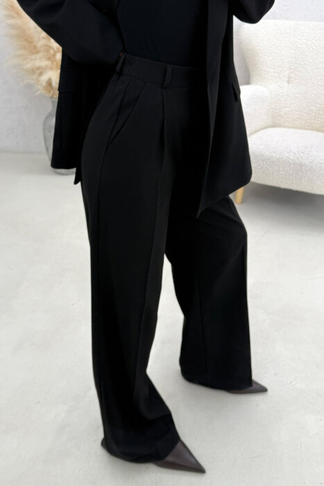 ONE COLOR CLASSIC JACKET + TROUSERS WOMAN SET BLACK/ E ZEZE - 4