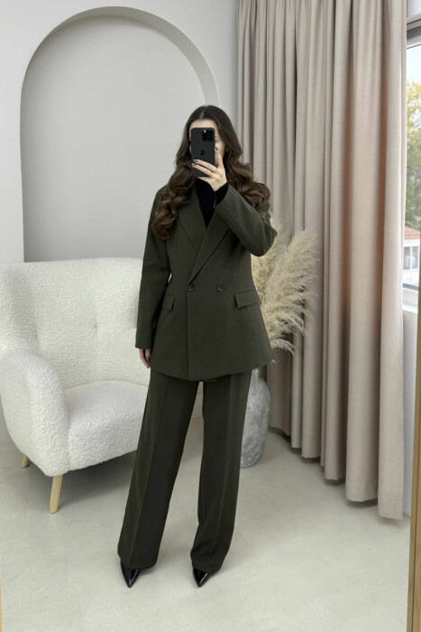 ONE COLOR CLASSIC JACKET + TROUSERS WOMAN SET GREEN/JESHILE - 2