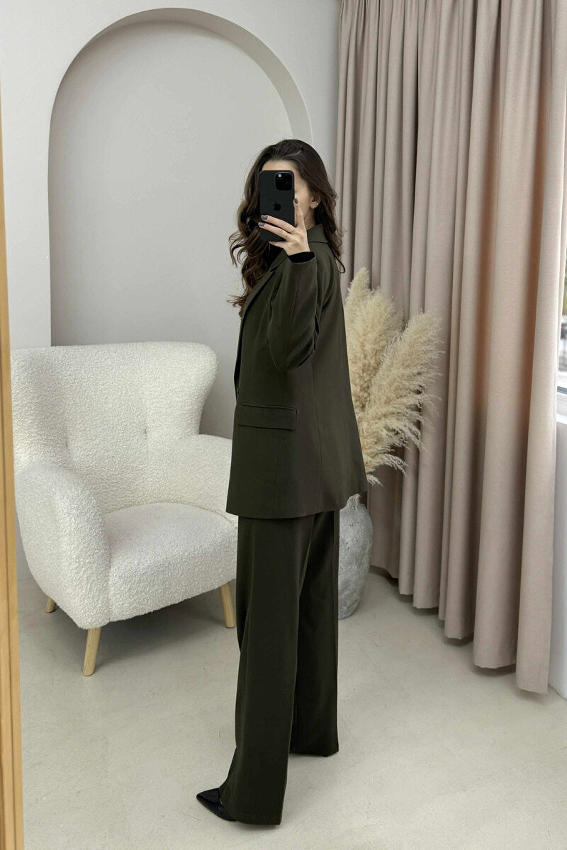 ONE COLOR CLASSIC JACKET + TROUSERS WOMAN SET GREEN/JESHILE - 5