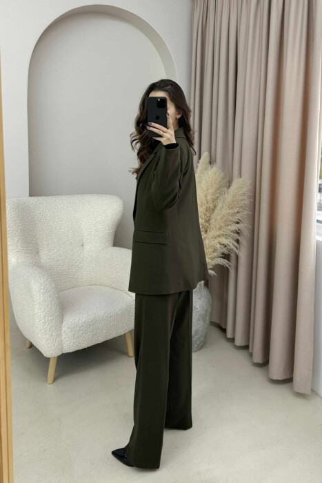 ONE COLOR CLASSIC JACKET + TROUSERS WOMAN SET GREEN/JESHILE - 5