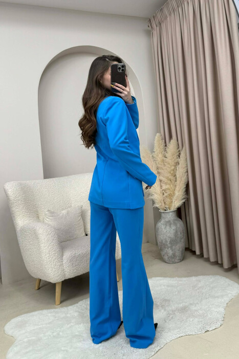ONE COLOR CLASSIC JACKET+TROUSERS WOMEN SET LIGHTBLUE/BZ - 2
